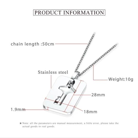 Stainless steel locking silver bracelet with key necklace and heart shape lock - Picture 3 of 3